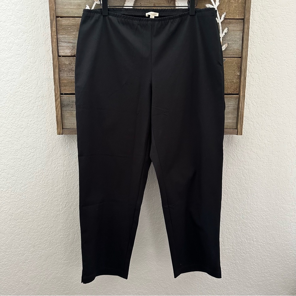 Eileen Fisher Black Slim Ankle Pants Organic stretch cotton ladies XL NWT